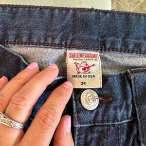 Men’s True Religion dark wash Jeans size 34” waist.